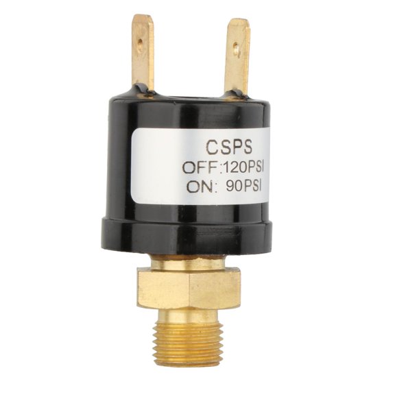 Válvula de interruptor de control de presión de compresor de aire de alta resistencia/12 V 1/8 pulgadas extremo/reemplazo de interruptor de presión de 90-120 psi Sunnimix Interruptor de control de presión
