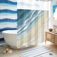 thumbnail image 5 of No Hook Shower Curtain, Haze Blue Beach Coastal Shower Curtains for Bathroom with See Through Top Window, Summer Ocean Nautical Seaside Waterproof & Washable Bath Curtain Extra Long 72"x84", 5 of 9