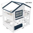 thumbnail image 5 of Harper & Bright Designs Full Size House Bunk Bed with Bookshelf and Window, Full over Full Floor Bunk Bed Frame with Safety Fence and Ladder for Boys and Girls, White, 5 of 12