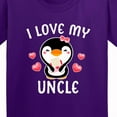 thumbnail image 4 of Inktastic I Love My Uncle with Cute Penguin and Hearts Youth T-Shirt, 4 of 5