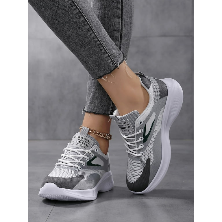 Running Shoes Breathable Mesh Off White Sports Shoes Comfortable Athletic Training Footwear Lightweight Sneakers for Women 6238 baihui 35