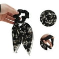 thumbnail image 2 of Unique Bargains 1 Pc Elegant Double-layer ribbon pearl Scrunchies Hair Elastic Band black, 2 of 5