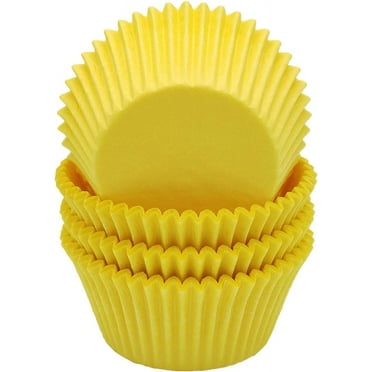 Premium Yellow Greaseproof Cupcake Liners Muffin Paper Baking Cups Standard Size, 100-Count