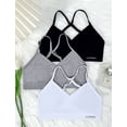 thumbnail image 2 of Livona Racerback Training Bra for Girls- 3 Pack Seamless Sports Bra, Padded Everyday Bra Bralette,Crop Cami Tank Top (6-14), 2 of 6
