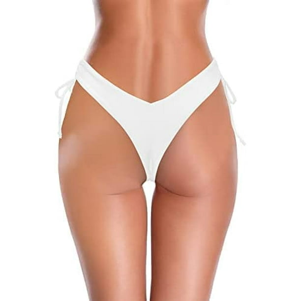 Braguita de Bikini Tipo Tanga para Mujer con Corte en V Braguita brasilena atrevida Blanco B G Blanco B G Xishao ropa Bodega Aurrera en linea