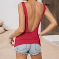 thumbnail image 2 of XIAONU Blouses For Womens Deep V Back Slim Fit Elastic Vest Trendy Ladies Solid Color Backless Beach Vacation Top, 2 of 6