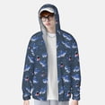 thumbnail image 2 of Balery Cartoon Shark Sudadera ligera de manga larga con capucha y protección solar UPF 50+ para hombre y mujer, ideal para pesca y running-Large, 2 of 7