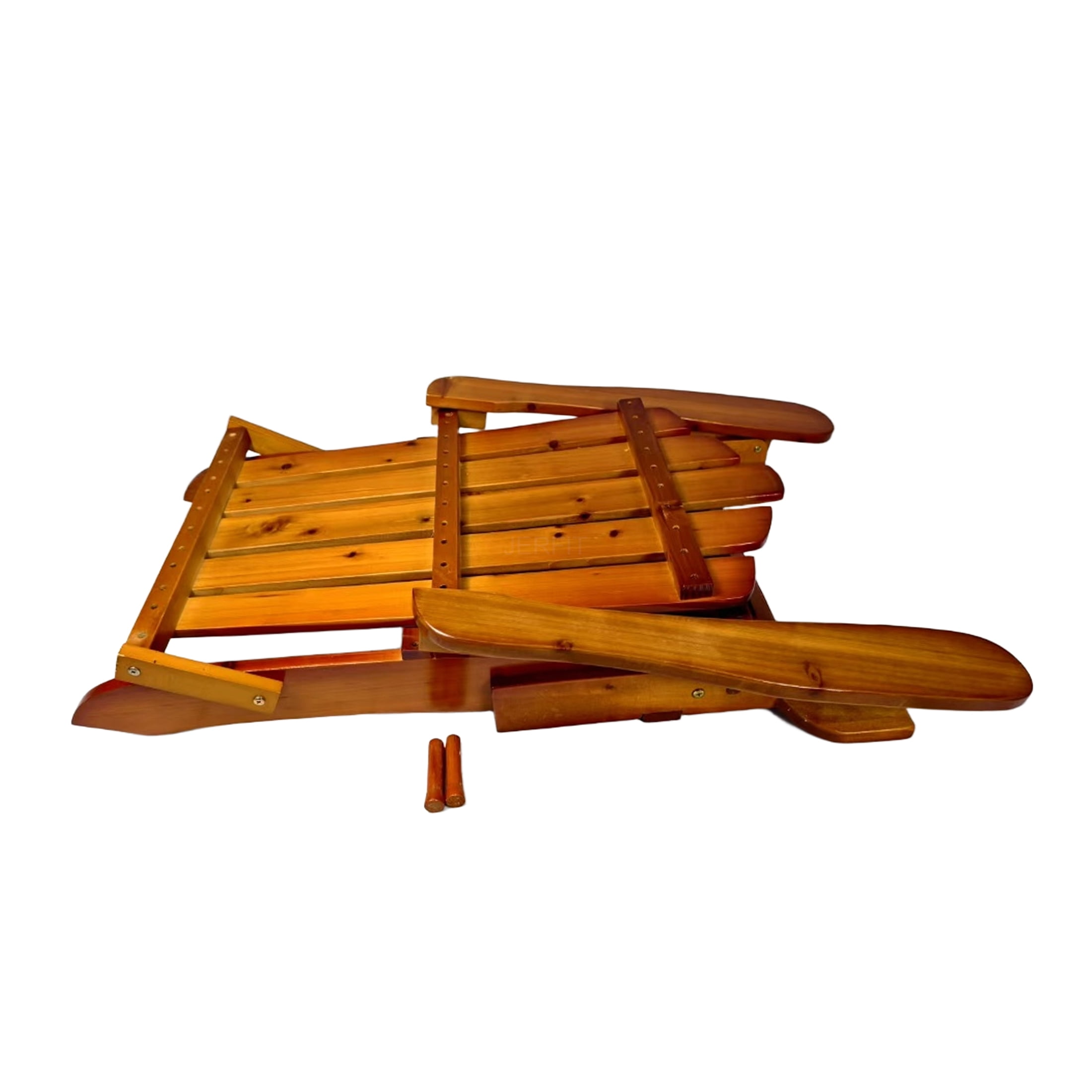 JERFIT Solid Wood Adirondack Chair, Foldable Outdoor Patio Chair for Garden Poolside, Comfortable Oak Hardwood Lounge Chair with Wide Armrests