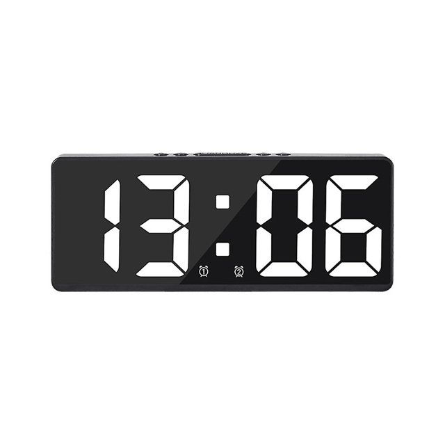Espejo Reloj despertador digital Control de voz Reloj de mesa A Afortunado Sencillez