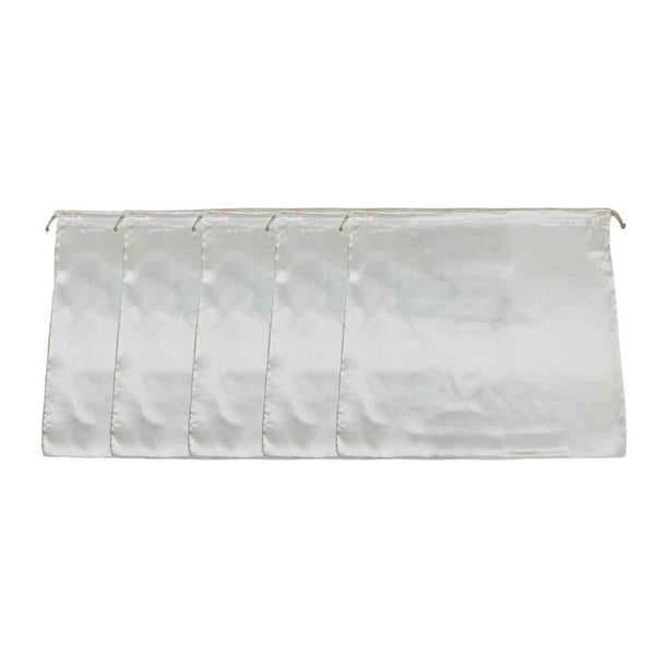 5 bolsas de almacenamiento con funda antipolvo y cordón ajustable, de satén, para regalos, joyas y joyería. 29x23cm