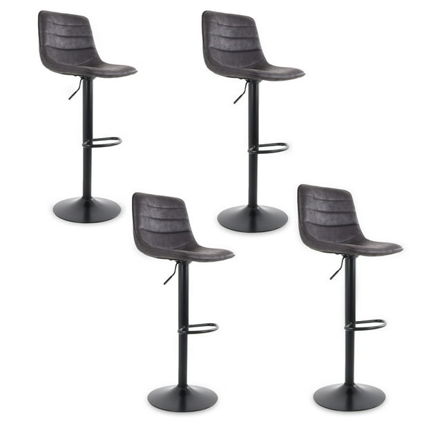 Sillas Verona Altas para Barra de Cocina con Altura Ajustable Banco Desayunador Elegante para Decoración del Hogar Fabricado 100% Poliéster y Tejido Transpirable Set de 4 Sillas