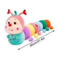 thumbnail image 3 of Strawberry Caterpillar Plush Pillow - Large Striped Throw Pillow Toy for Girls, Cute Bedroom Decor & Soft Snuggle Companion, 3 of 5