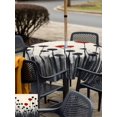 thumbnail image 6 of Square Outdoor Tablecloth with Umbrella Hole Spring Floral Outside Table Cloth Waterproof Patio Table Cover Botanical Oil Painting Red Black Flowers Zipper Tablecloths for Picnic Camping 60x60 Inch, 6 of 8