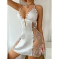 thumbnail image 4 of Sexy Lingerie for Women Sexy Strap Side Embroidered Mesh Cutout Lingerie Dress, 4 of 6