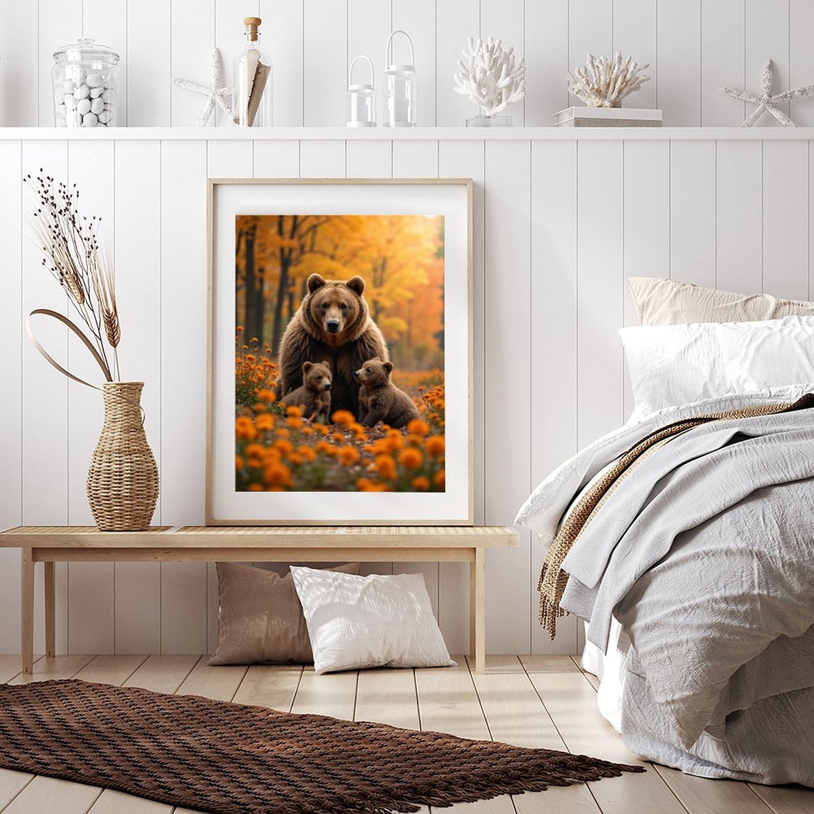 Diamond Art Kits for Adults - 5d Bear Family In Autumn Forest Diamond Painting for Adults, Diamond Art for Adults Beginners, Diamond Painting Kits for Adults for Home Wall Decor
