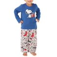 thumbnail image 1 of Munki Munki Matching Toddler Snoopy Holiday Family Pajama Set, Gray/Blue, 4T, 1 of 2