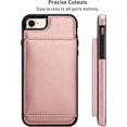 thumbnail image 6 of Card Slot Holder Wallet Case for iPhone 7/8/SE 2020, Premium PU Leather Case Kickstand with Hidden Magnetic Closure Flip Durable Protective Cover for iPhone 7/8/SE 2020 - Rose Gold, 6 of 14