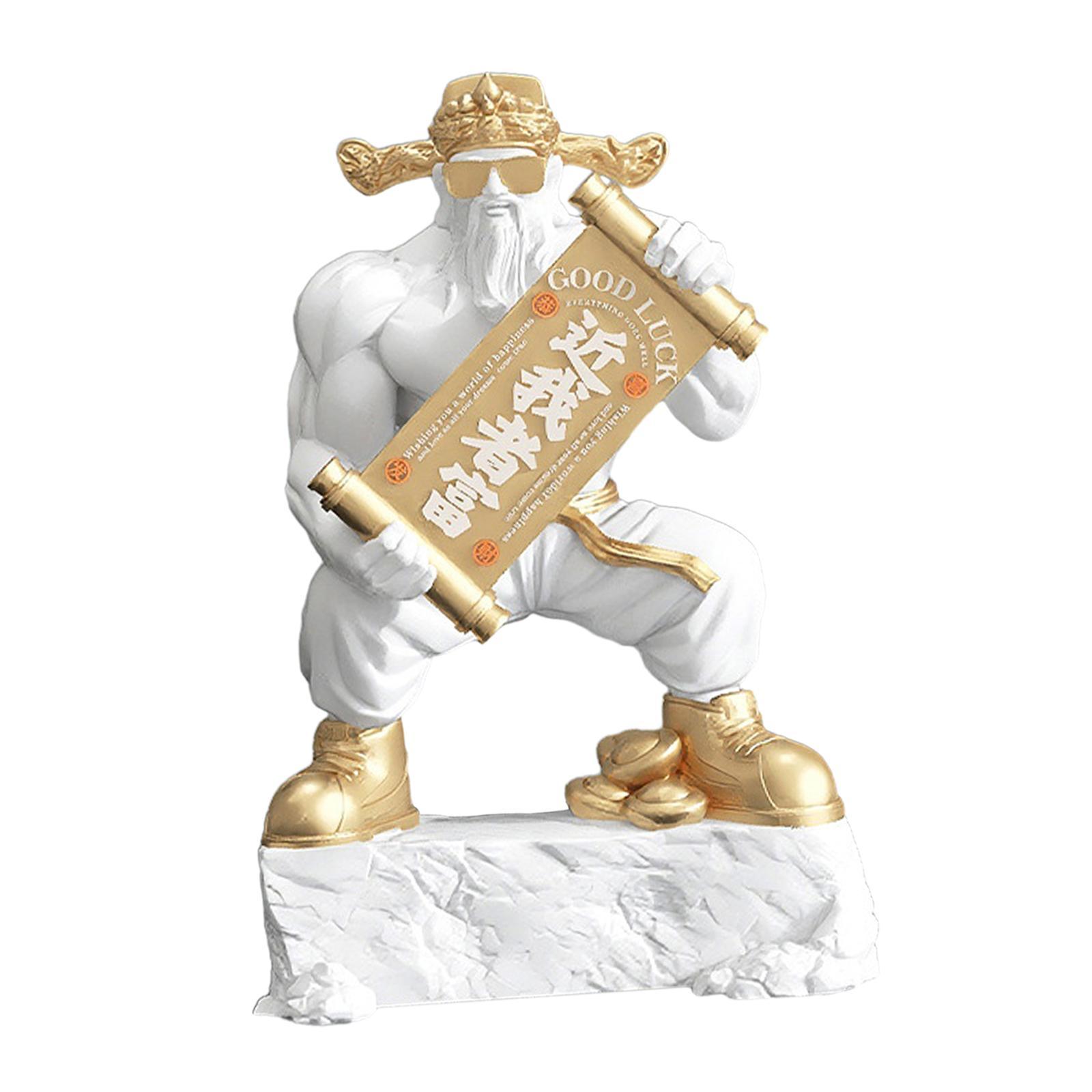 kowaku Cai Shen Statue Chinese Sculpture Art of Wealth Figurine