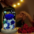 thumbnail image 4 of Decoración de flores eternas, cubierta de cristal rosa con luz, regalos de cumpleaños, regalos navideños para familiares y amigos, 4 of 5