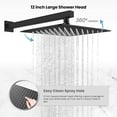 thumbnail image 5 of ANGELES HOME 12" Wall Mounted Shower Faucet Set, Shower System With Square Rain Shower Head and Handheld Shower, Rough in Valve, Hot Cold Water 2.5 GPM,  Matte Black, 5 of 11
