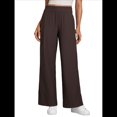 thumbnail image 3 of Pantalones Deportivos Casuales, Cómodos, de Cintura Alta y Pierna para Mujer, con Bolsillos y Sueltos. Marrón Oscuro S, 3 of 6