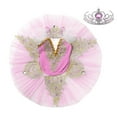 thumbnail image 4 of MSemis Girls Camisole Ballet Leotard Dance Tutu Dress with Headwear Type B Pink 3-4, 4 of 6