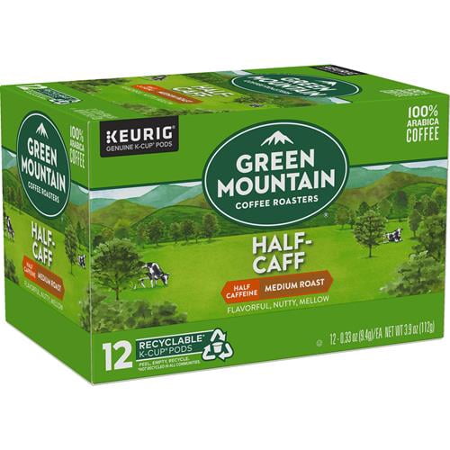 Green Mountain Coffee Roasters Half Caff Keurig Single-Serve K-Cup Pods, Medium Roast Coffee, 12 Count - Pack of 2