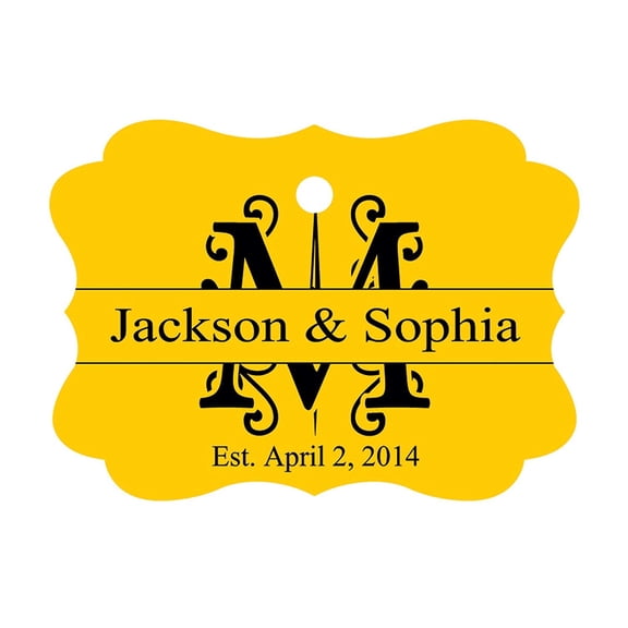 100 PCS Personalized Wedding Favor Gift Paper Tags Custom Made Hang Tags