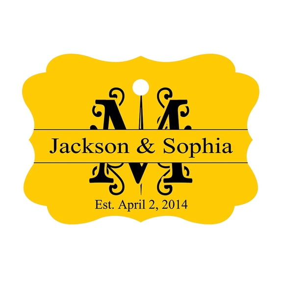 100 PCS Personalized Wedding Favor Gift Paper Tags Custom Made Hang Tags