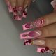thumbnail image 1 of Presiona las uñas BABALAL, largas, cuadradas, rosadas y rojas, punta francesa, 24 unidades, 1 of 7