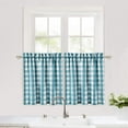thumbnail image 7 of Coolmee Short Cafe Curtains, Buffalo Checkered Backout Curtains with Rod Pocket for Living Room (28W×30L, Blue ,Set of 2 ), 7 of 7