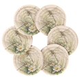 thumbnail image 7 of 6 Pcs Drink Coasters with Holder 3.94in Woven Coasters for Drinks Dragonflies with White Daisies Coaster Set for Protection Table, 7 of 7