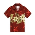 thumbnail image 2 of Made in Hawaii Luau Aloha Shirt and Shorts Boy Cabana Set Gloden Hibiscus Cross in Various Colors, 2 of 4