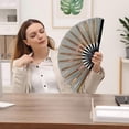 thumbnail image 5 of CSSAD Boots on The Ground Hand Fan for Line Dancing, Popping Fans Large Holographic Folding Fan Iridescent Clack Hand Fan, Foldable Craft Holding Laser Colors Fan, 5 of 6