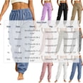 thumbnail image 3 of Women Solid Corduroy Jogger Pants, Elastic Stretch Waist Loose Long Trousers with Side Pockets for Casual Daily Wear Purple-A M(M), 3 of 7