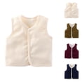 thumbnail image 2 of Gtoiithly Toddler Baby Boy Girl Vest Little Kids Sleeveless Button Down Cardigan Jacket Outerwear Casual Loose Waistcoat for Kids White 12-18 Months, 2 of 8