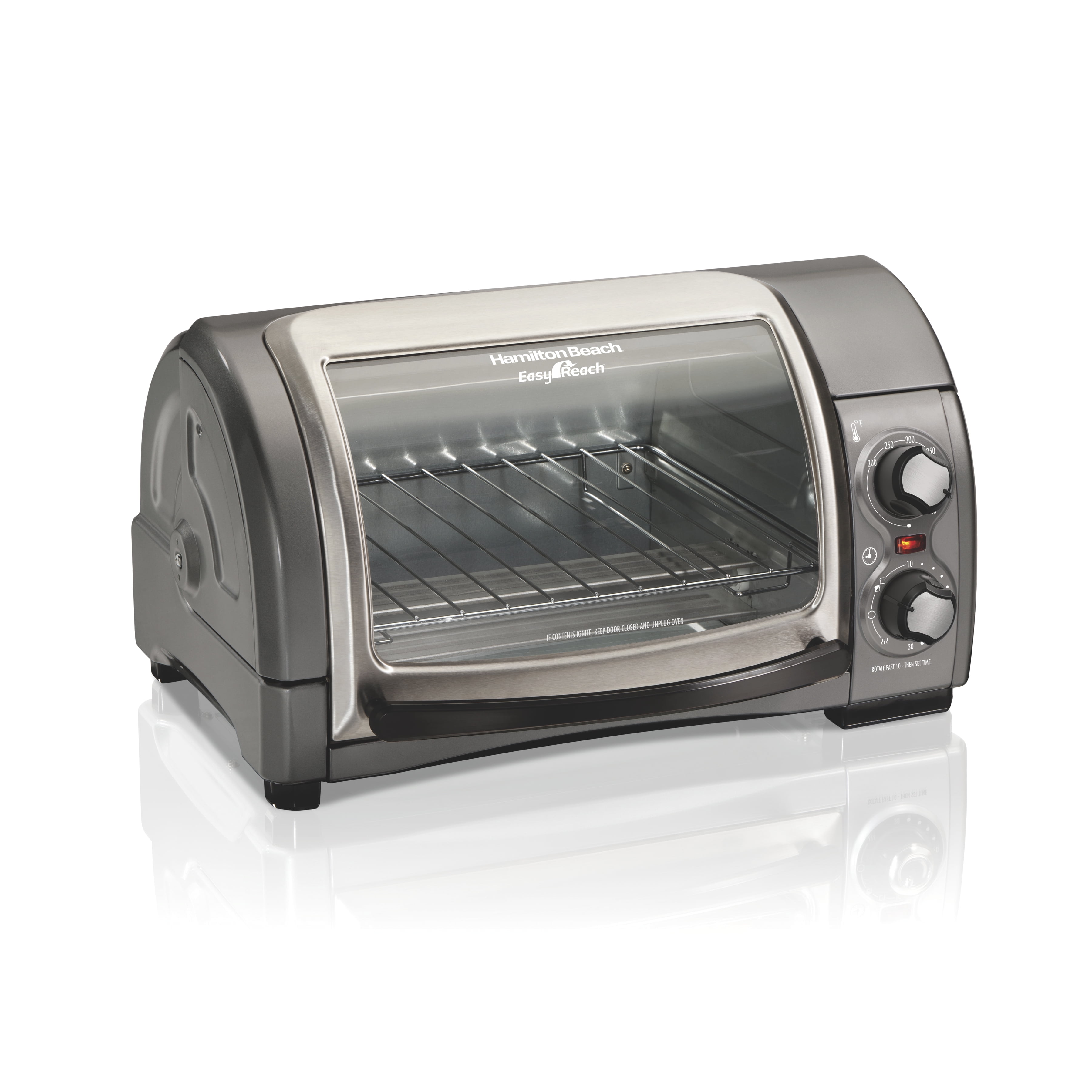 Hamilton Beach Easy Reach Countertop Pizza Baking Toaster Oven Stainless Steel 31333 Walmart