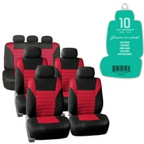 FH Group Universal Fit Car Seat Covers for SUV, VAN Sedan 3D Air Mesh -  3 Row Full Set Red