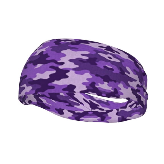 Sports Sweat Headband For Men Women Purple Camouflage Running Workout Sweatband Mens Stretchy