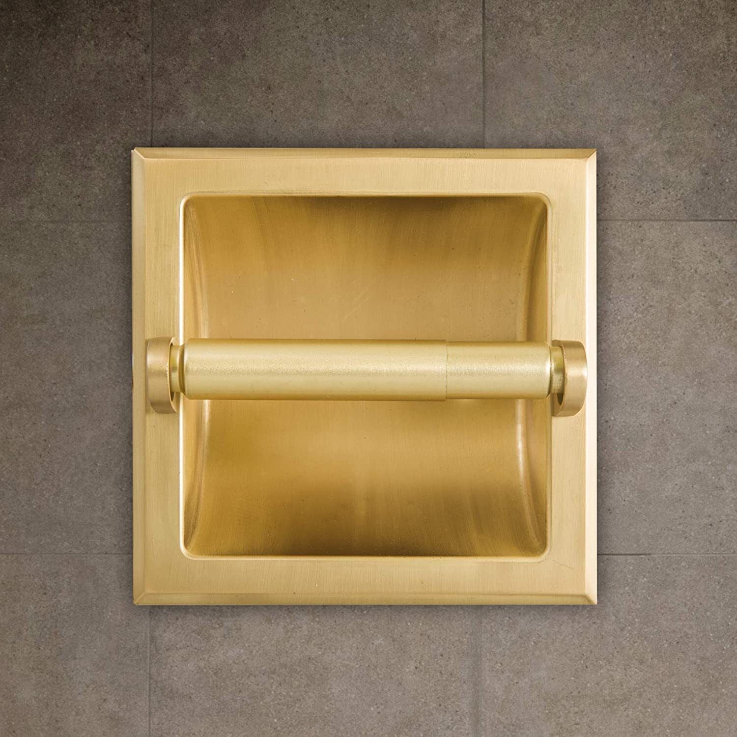Recessed Toilet Paper Holder Wall Mounted Heavy Duty Metal Toilet Paper Roll