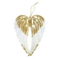 thumbnail image 1 of White with Gold Glitter Angel Wing Christmas Tree Ornaments, 6-Inch, 1-Piece, 1 of 1