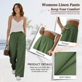 thumbnail image 4 of SWQZVT Womens Linen Pants Wide Leg Pants Casual High Waisted Straight Long Trousers Fashion Palazzo Slacks Lightweight Pants, 4 of 8