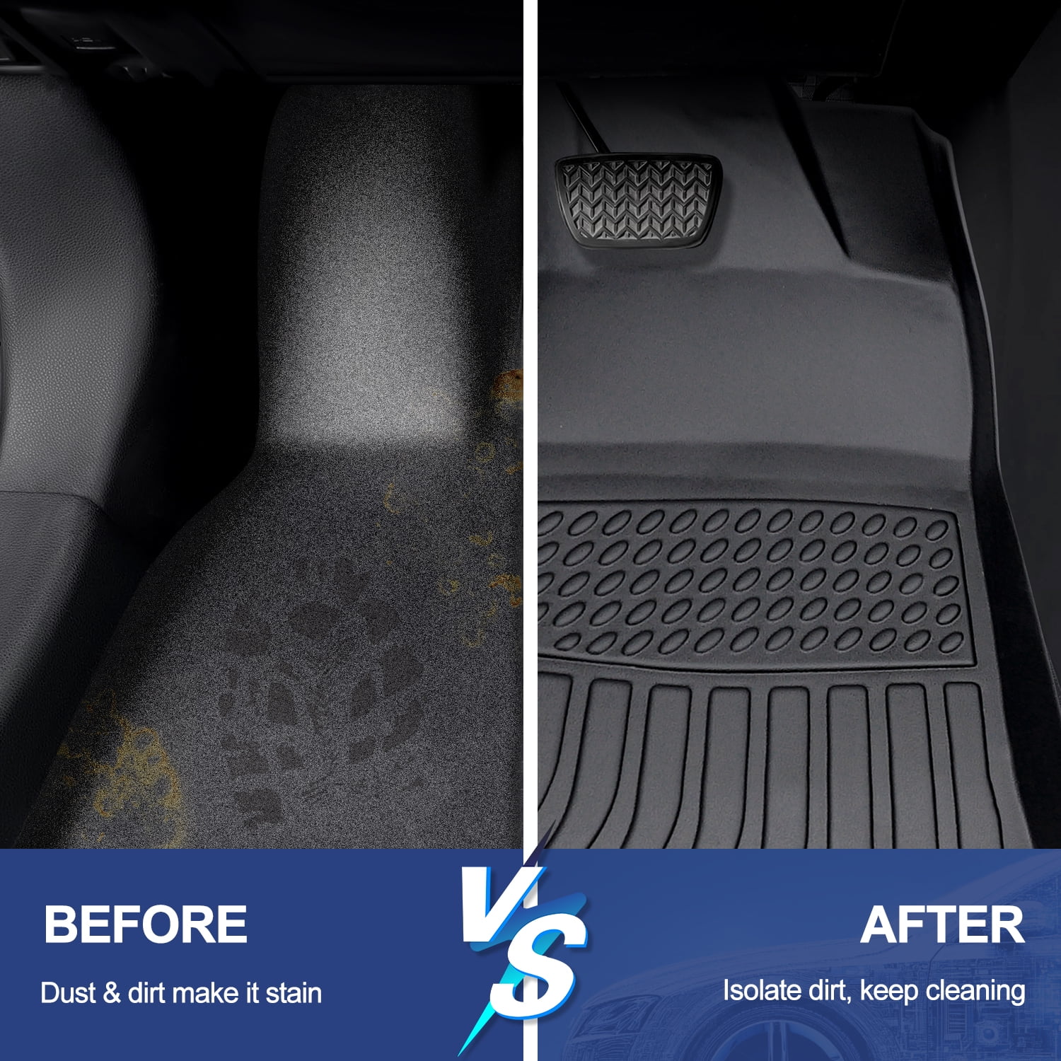 Canvcle Custom Fit for Floor Mats Toyota Camry 2015 2016 2017 Accessories All Weather Floor Liners Front & 2nd Row TPE Waterproof Fit for Hybrid and Non-Hybrid Models