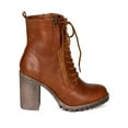thumbnail image 2 of Soda BF92 Women Leatherette Zipper Lace Up Chunky Heel Ankle Bootie, 2 of 6