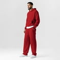 thumbnail image 4 of Mens Sweatsuit 2 Piece Casual Solid Hoodie & Sweatpants Set Oversized Minimalist Unisex Streetwear Tracksuit ,Winter Warm Hoodie Athletic Outfits, 4 of 6