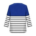 thumbnail image 5 of ylioge Satin T Shirts for Women Plus Size S-5X 3/4 Sleeve V Neck Tees Tops Womens Casual Color Block Pullover Basic Going-Out Work Blouses Top, 5 of 5