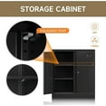 thumbnail image 4 of TOPASS Metal Storage Cabinet, Garage Storage Cabinet with Doors and 2 Adjustable Shelves, 36" Black File Cabinet, Locking Cabinet for Home,Garage,Office,School(Black, 36 inch), 4 of 5