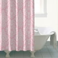 thumbnail image 4 of Waterproof Pink Damask Shower Curtain 72x72 Inch Boho Style Polyester Unique Shower Curtain for Bathroom Hotel Home Decor with 12 Plastic Hooks, 4 of 5