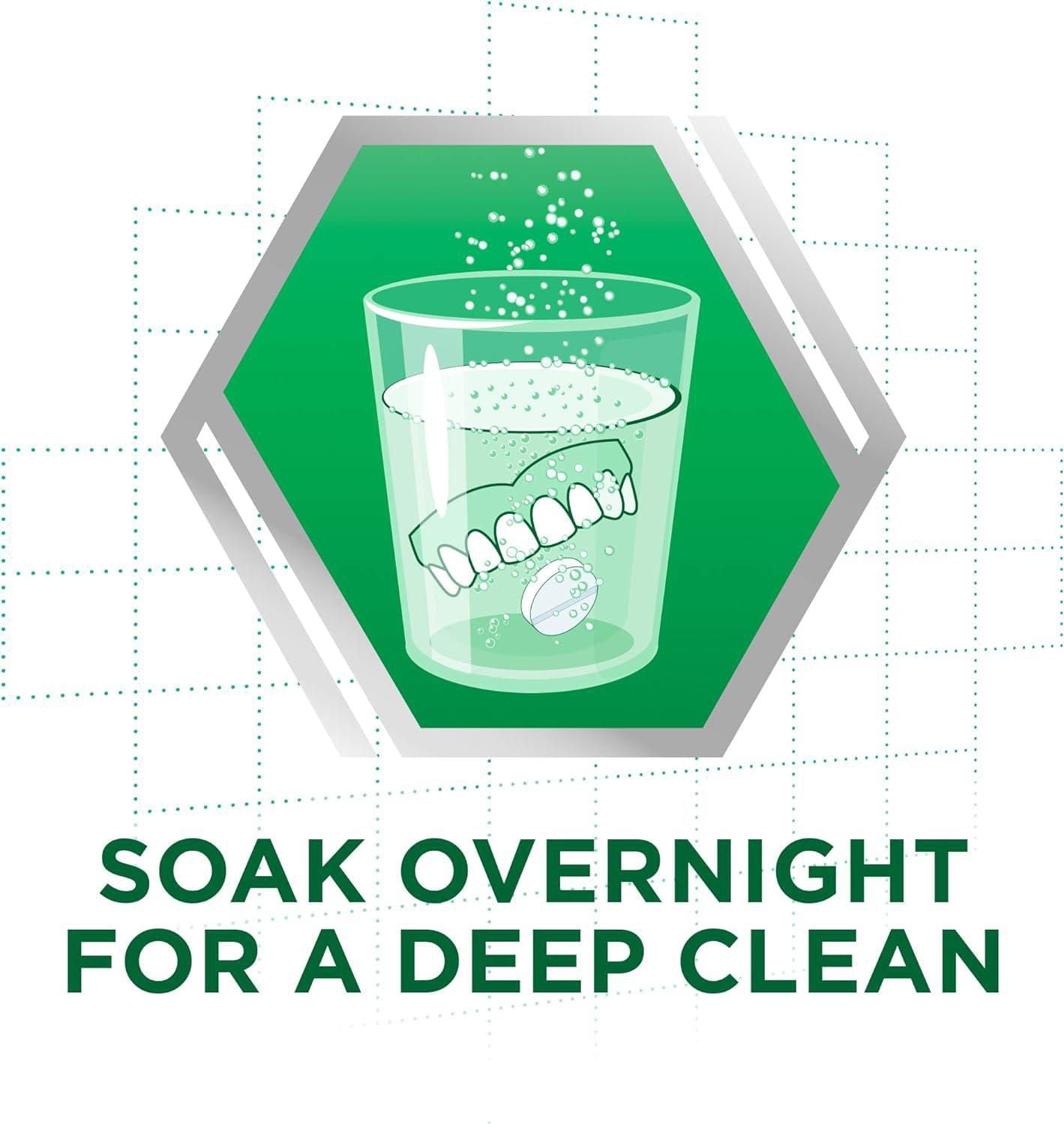 Polident Pour la nuit Nettoyant quotidien pour prothèses dentaires 40 Fraîcheur de menthe triple