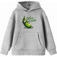 thumbnail image 4 of Cool As A Cucumber Humor Youth Heather Gray Long Sleeve Hoodie-Medium, 4 of 6